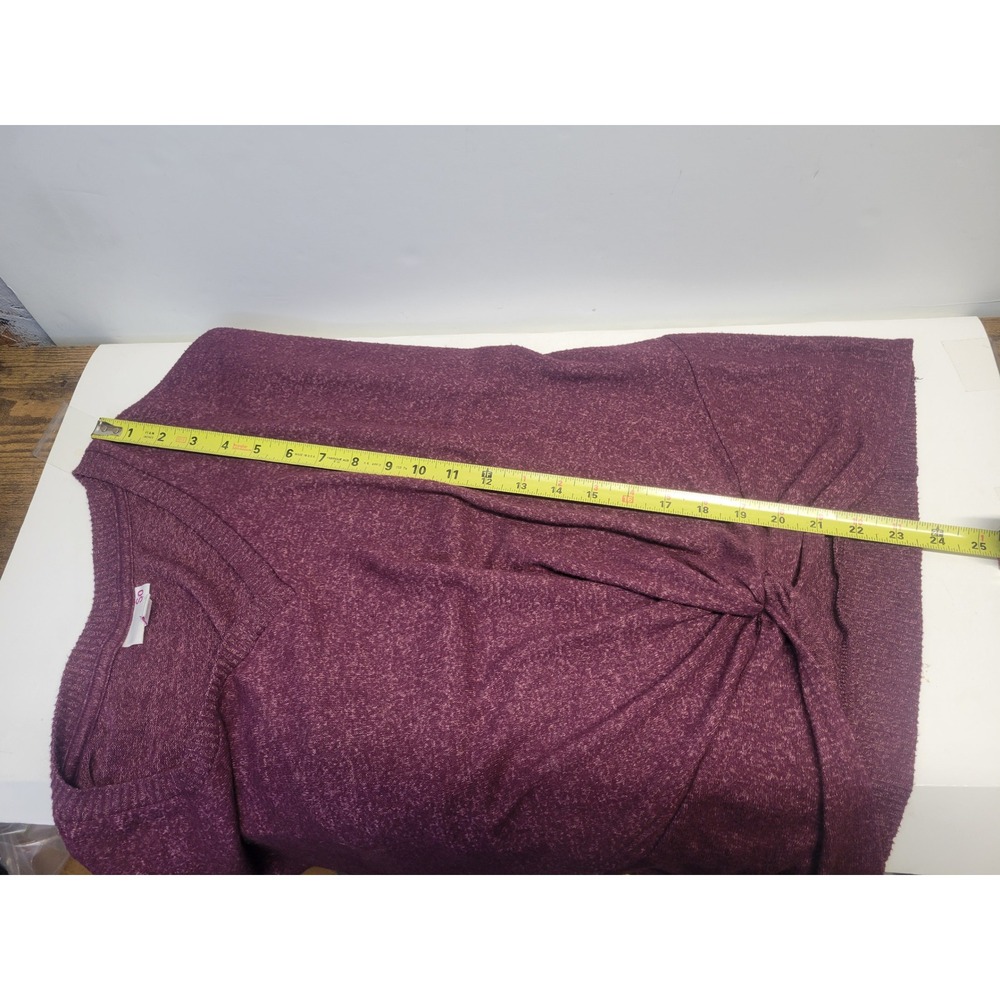 So Juniors V Neck Long Sleeve Twist Front‎ Sweater Burgundy XL - Picture 3 of 8